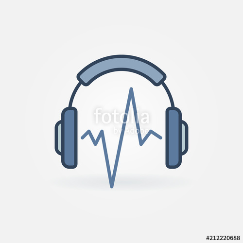 500x500 Creative Music Headphones With Sound Wave Vector Concept Icon