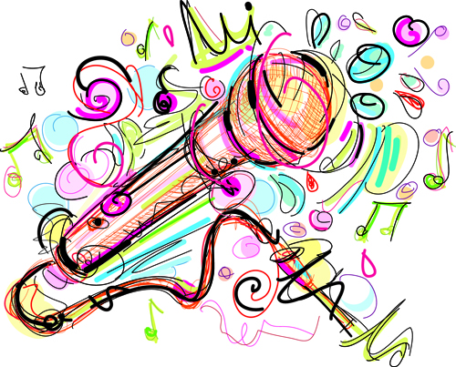 500x403 Hand Drawn Colored Musical Instruments Vector 04 Free Download
