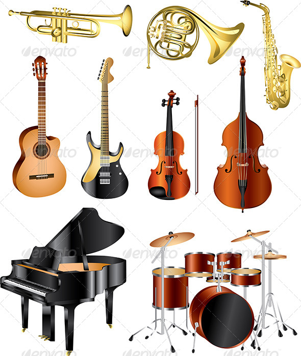 590x698 Musical Instruments Vector Set By Andegro4ka Graphicriver