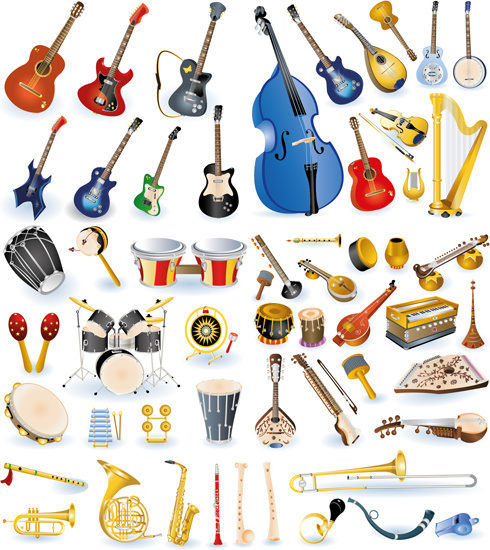 490x550 Vector Set Of Musical Instruments Graphics Free Vector In Adobe