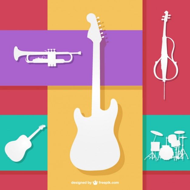 626x626 Colorfull Musical Instruments Vector Art Design Amp Music