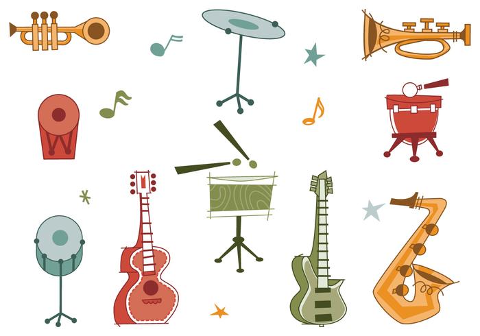 700x490 Retro Musical Instrument Brushes Pack