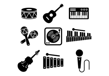 352x247 Vector Set Of Musical Instruments In The Burning Bubbles Free
