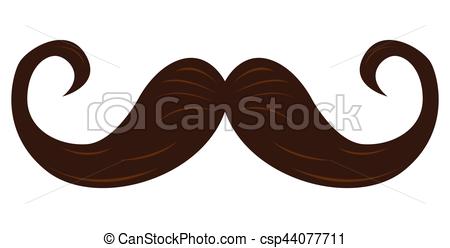 450x248 Isolated Brown Mustache On A White Background, Vector Illustration.