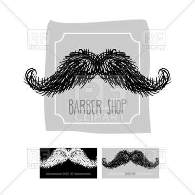 400x400 Barber Shop Emblem With Mustache Vector Image Vector Artwork Of