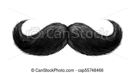 450x246 Vector Realistic Black Mustache. Vector Black Mustache. Gentleman
