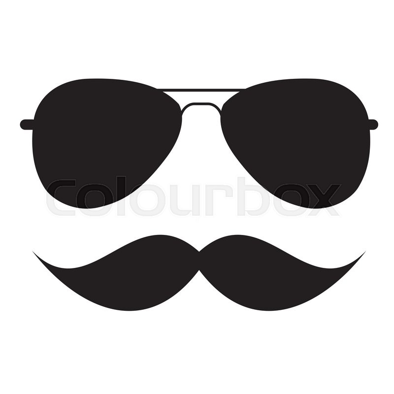 800x800 Cute Handdrawn Glasses And A Mustache Vector Illustration Eps10