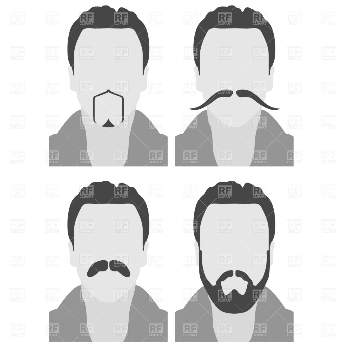 1200x1200 Men With Beard And Moustache Vector Image Vector Artwork Of
