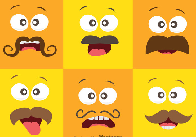 632x443 Face Expression With Mustache Vector Free Vector Download 357929