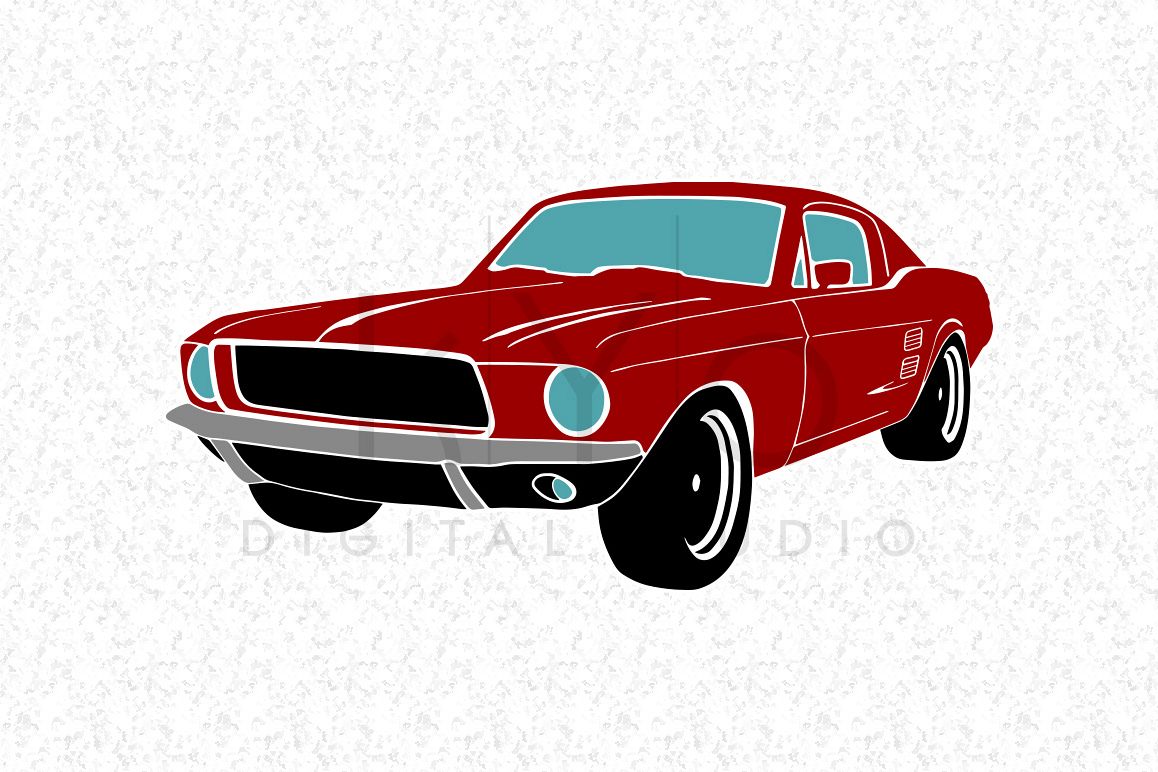 1158x772 Classic Ford Mustang American Muscle Car Silhouette Red Svg Png