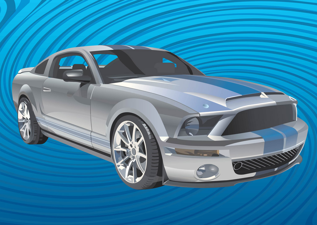 1024x727 Mustang Car Vector Vector Art Amp Graphics