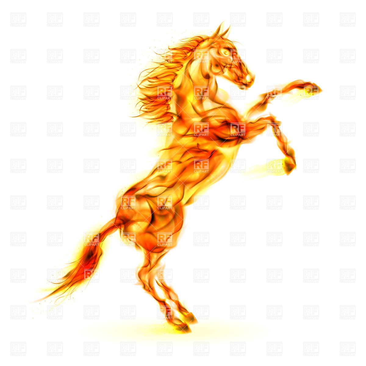 1200x1200 Fiery Rearing Up Horse Vector Image Vector Artwork Of Plants And