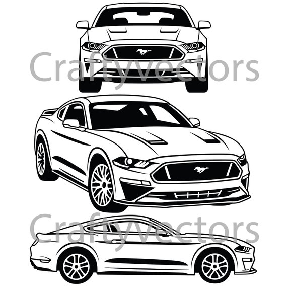 570x570 Ford Mustang 2018 Vector Svg Cut File Etsy