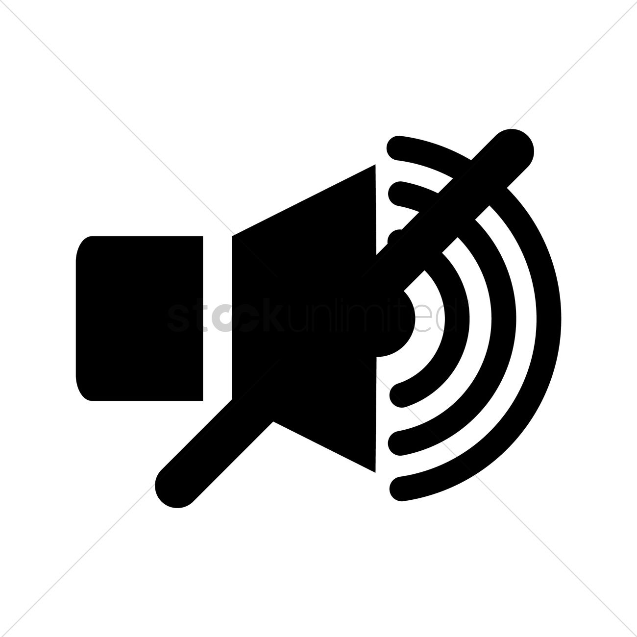 1300x1300 Mute Button Vector Image