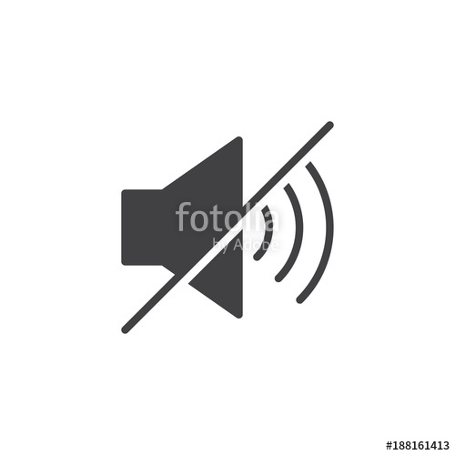 500x500 Mute Sound Icon Vector, Filled Flat Sign, Solid Pictogram Isolated