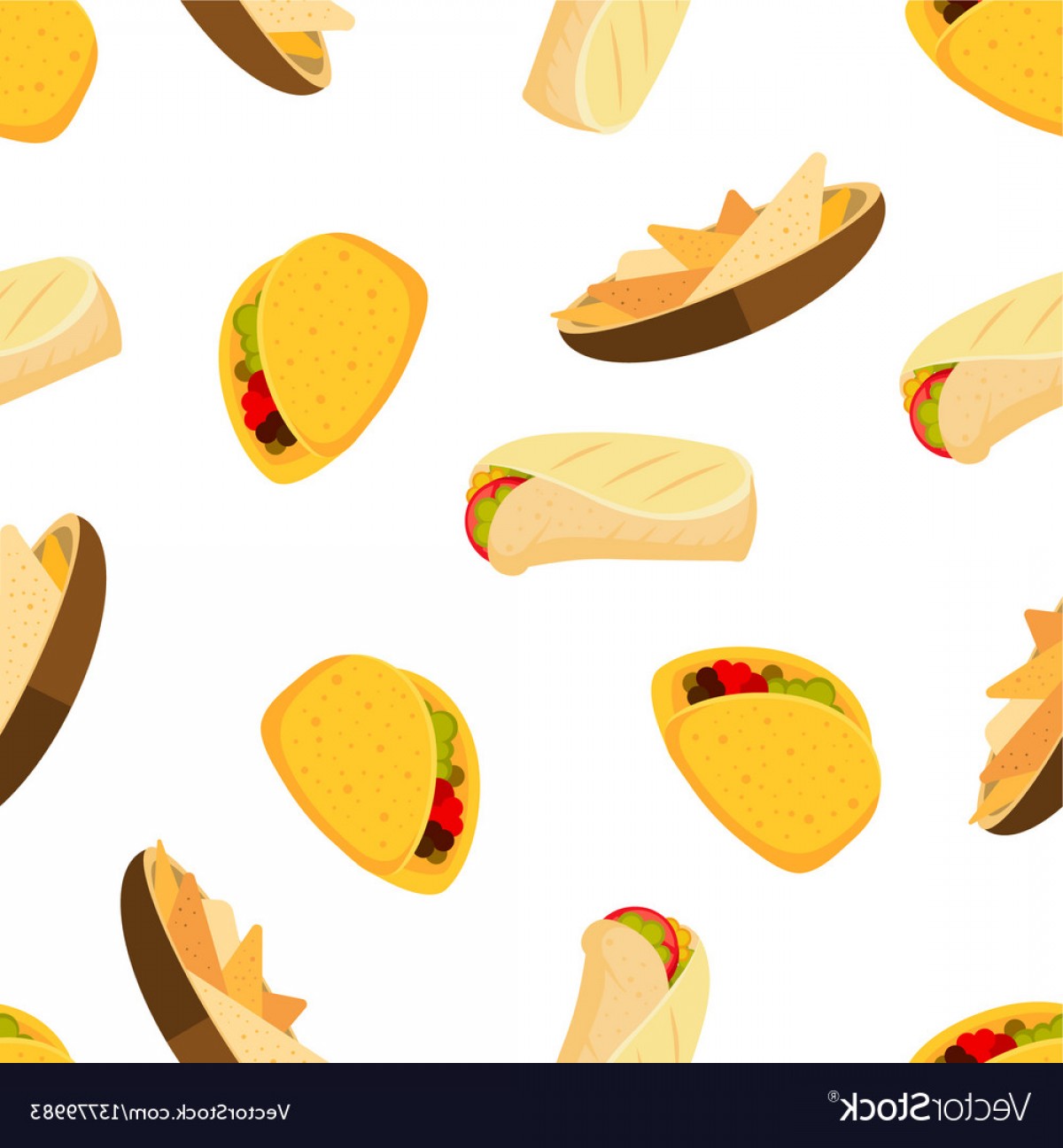 1200x1296 Mexican Food Tacos Burrito And Nachos Vector Geekchicpro