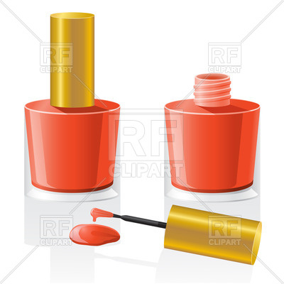 400x400 Nail Polish Bottle And Brush Vector Image Vector Artwork Of