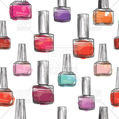 400x400 Nail Polish Bottle Pattern On White Background Vector Image