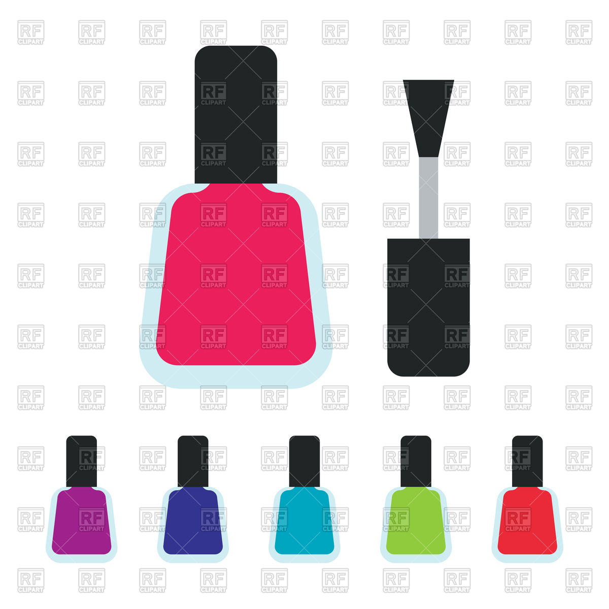 1200x1200 Set Of Nail Polish Bottles Vector Image Vector Artwork Of Beauty