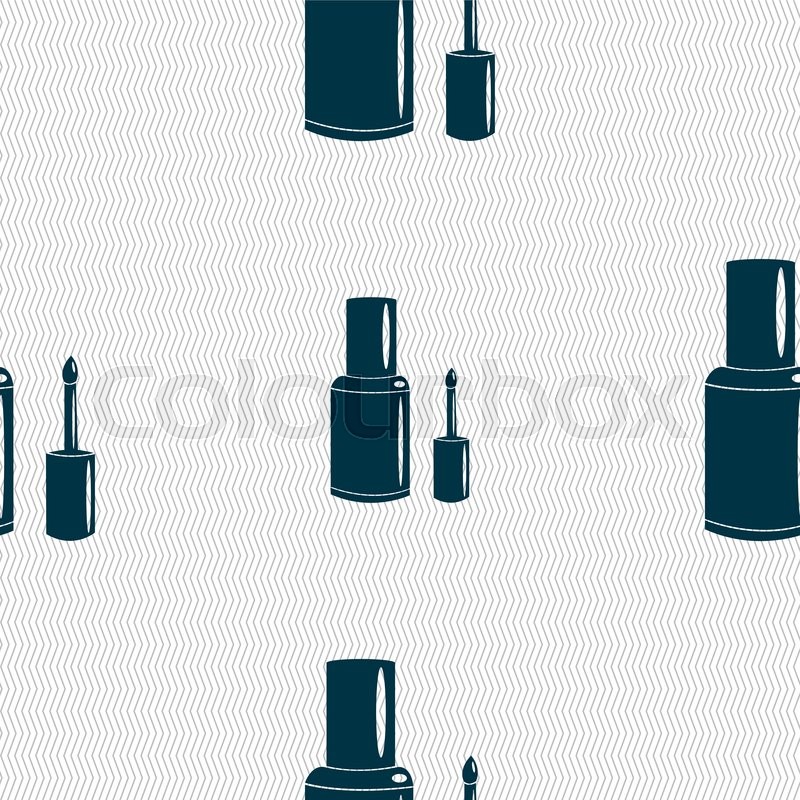 800x800 Nail Polish Bottle Icon Sign. Seamless Pattern With Geometric