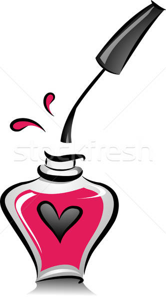 332x600 Open Bottle Of Pink Nail Polish Vector Illustration Lenm
