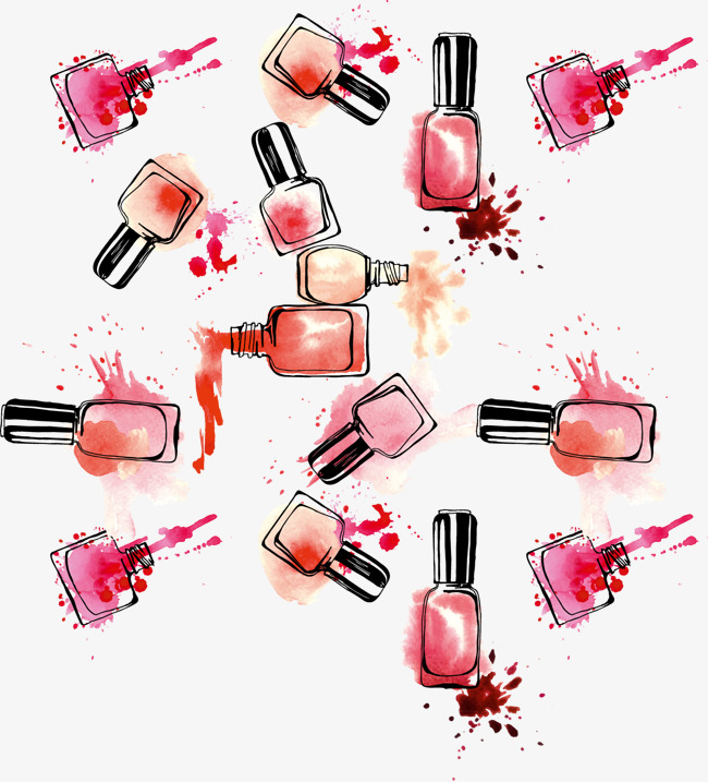 650x717 Vector Hand Colored Nail Polish, Vector, Hand Painted, Color Png