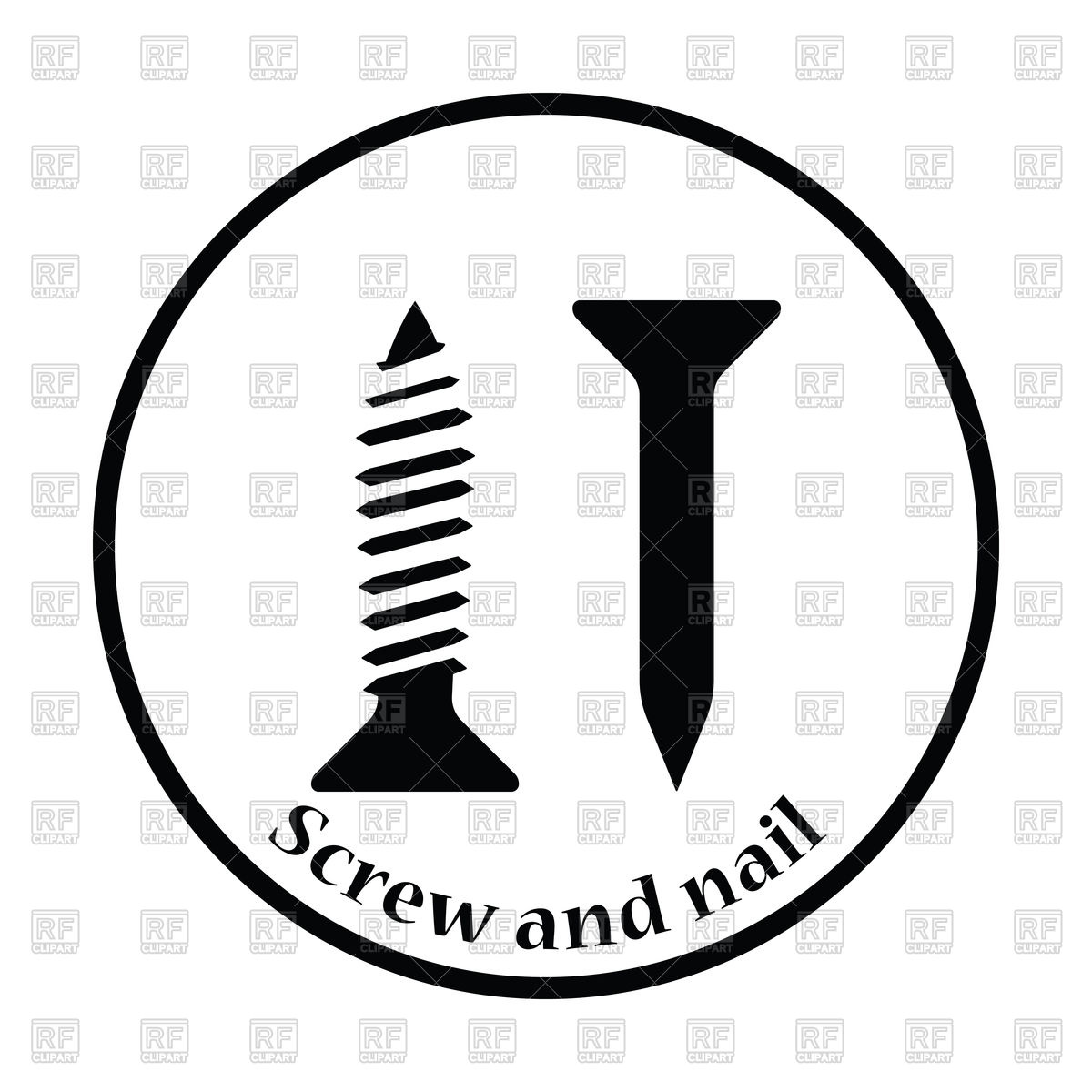 1200x1200 Icon Of Screw And Nail Vector Image Vector Artwork Of Icons And