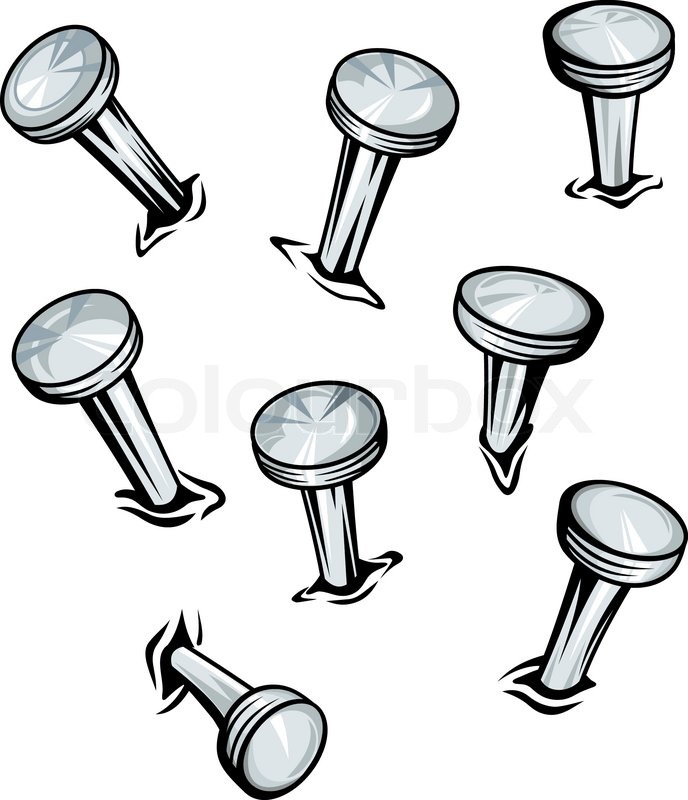 688x800 Nails On The Surface Stock Vector Colourbox