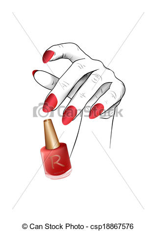 318x470 Painted Nails . Girl Doing Manicure Beautiful Red Nail Polish.