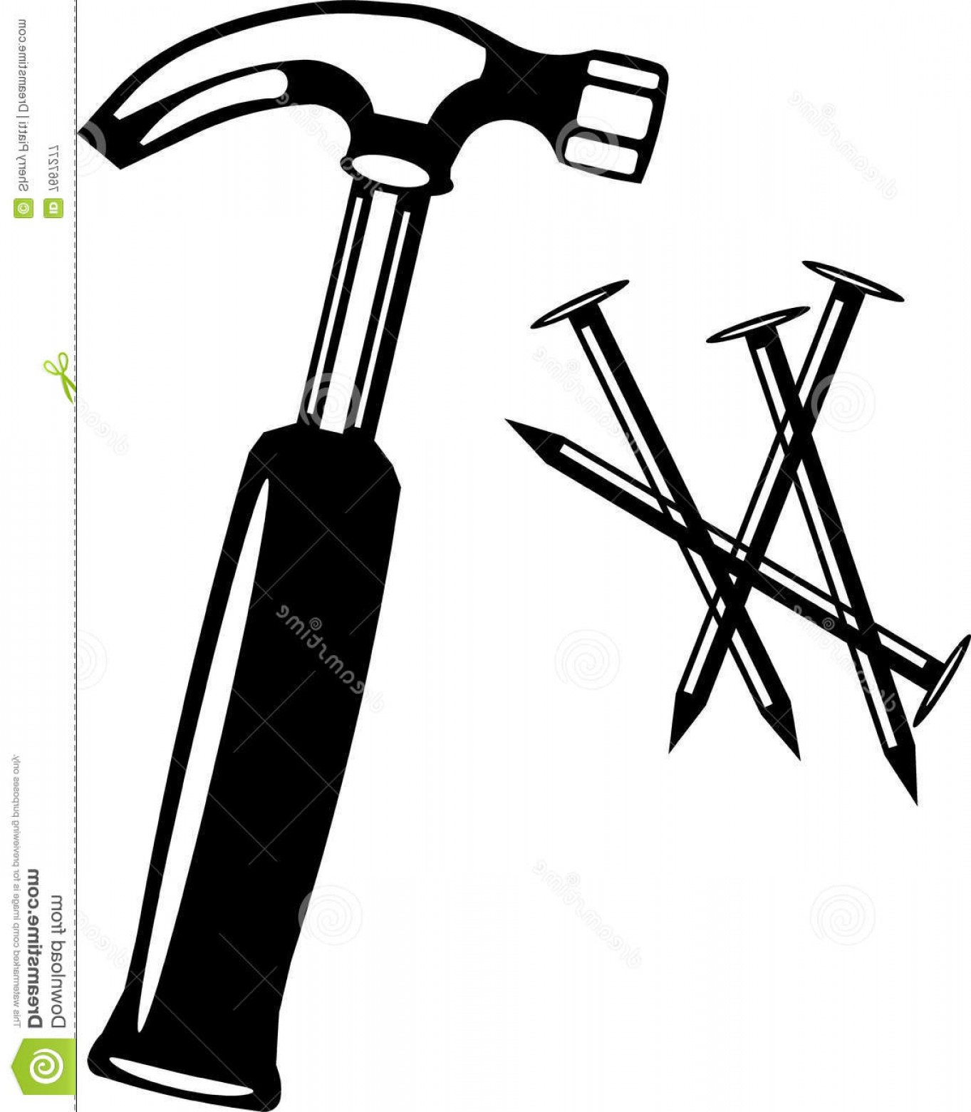 1363x1560 Royalty Free Stock Photography Hammer Nails Vector Art Image