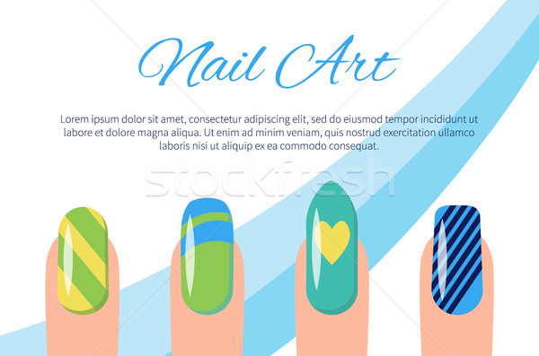 600x397 Set Of Color Patterns On Nails Vector Illustration Vector
