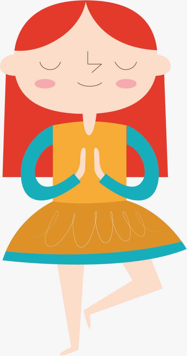 650x1233 Lovely Girl Vector, Hand, Little Red Haired Girl, Namaste Png And