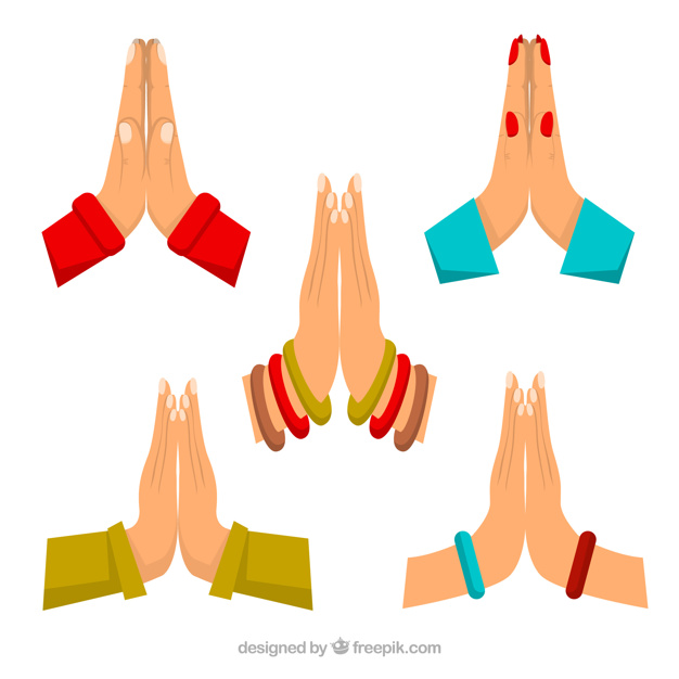 626x626 Namaste Greeting Set Vector Free Download