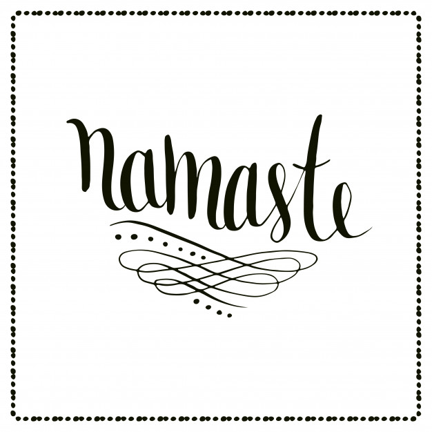 626x626 Namaste Vector Lettering. Calligraphic Indian Text Vector