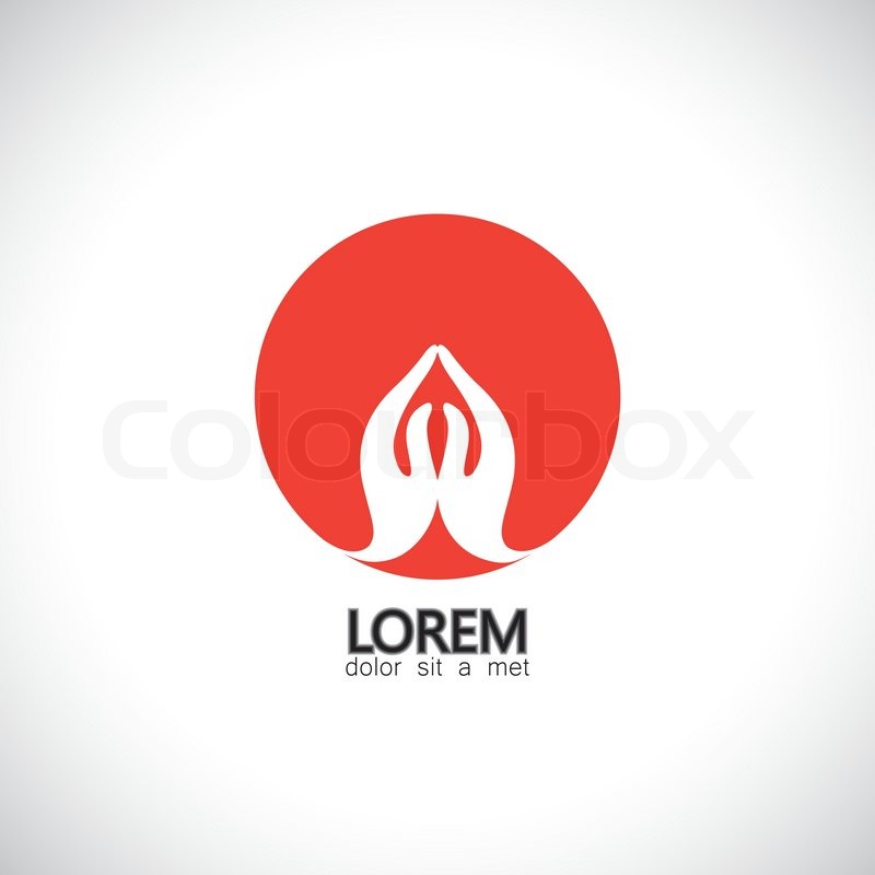 800x800 Vector Icon Of Yoga Mudra, Namaste, Welcome