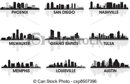 450x290 Nashville Skyline Tennessee Vector Illustration Stock Vector