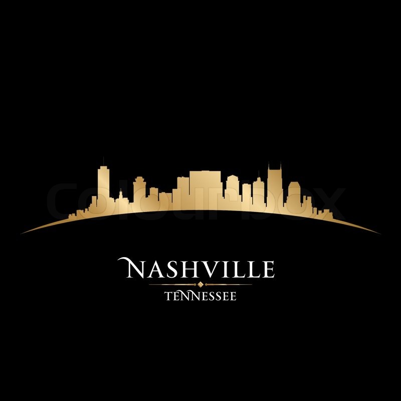 800x800 Nashville Tennessee City Skyline Silhouette. Vector Illustration