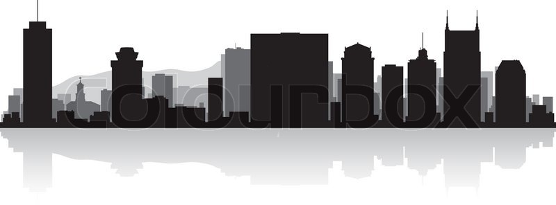 800x296 Nashville Usa City Skyline Silhouette Vector Illustration Stock