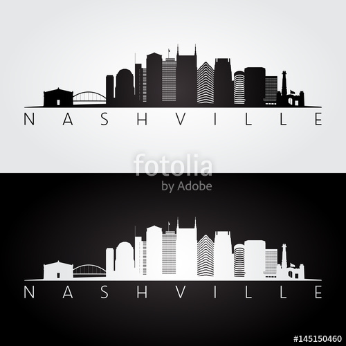 500x500 Nashville Skyline And Landmarks Silhouette Stock Image And