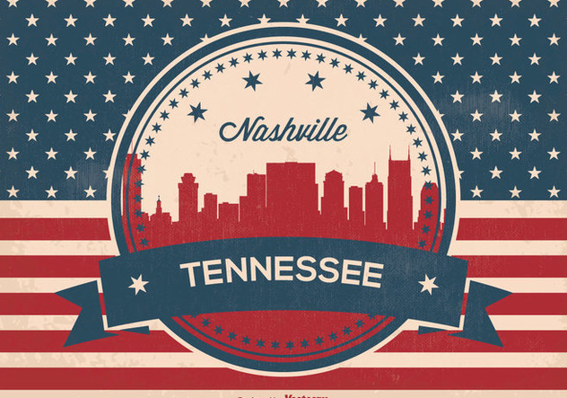 632x443 Retro Nashville Skyline Illustration Free Vector Download 363753