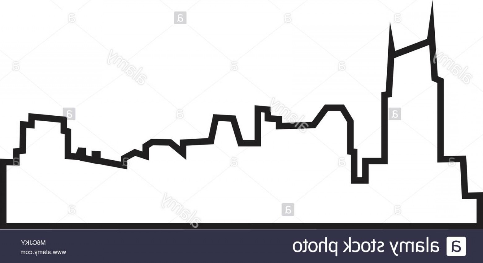 1560x850 Stock Photo Free Nashville Skyline Silhouette Outline On White