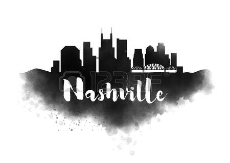 450x318 Winning Nashville Skyline Silhouette 121 Stock Vector Illustration