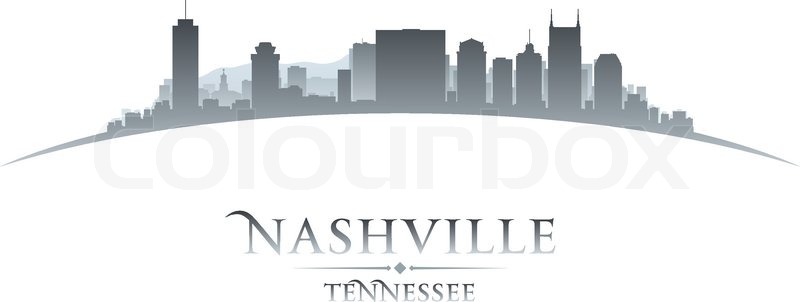 800x302 Nashville Tennessee City Skyline Silhouette. Vector Illustration