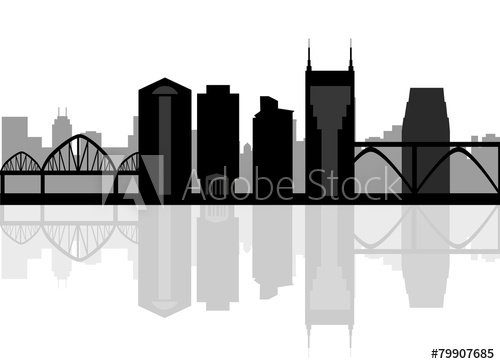 500x364 Nashville Usa City Skyline Silhouette Vector Illustration