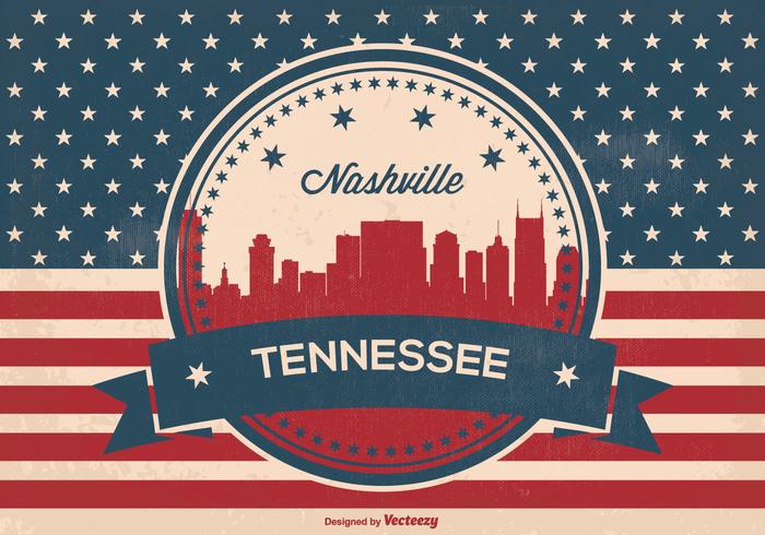 700x490 Retro Nashville Skyline Illustration