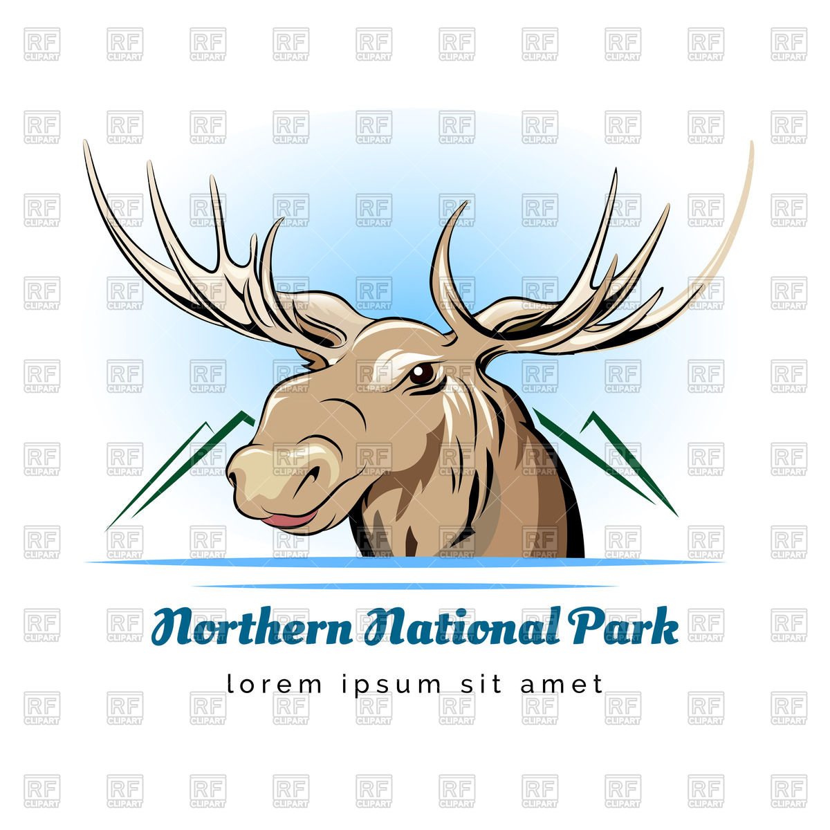 1200x1200 Logo Of National Park With Moose Head Vector Image Vector