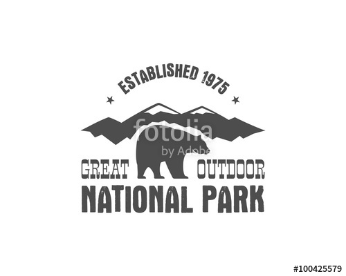 500x400 National Park Old Style Badge. Mountain Explorer Label. Outdoor