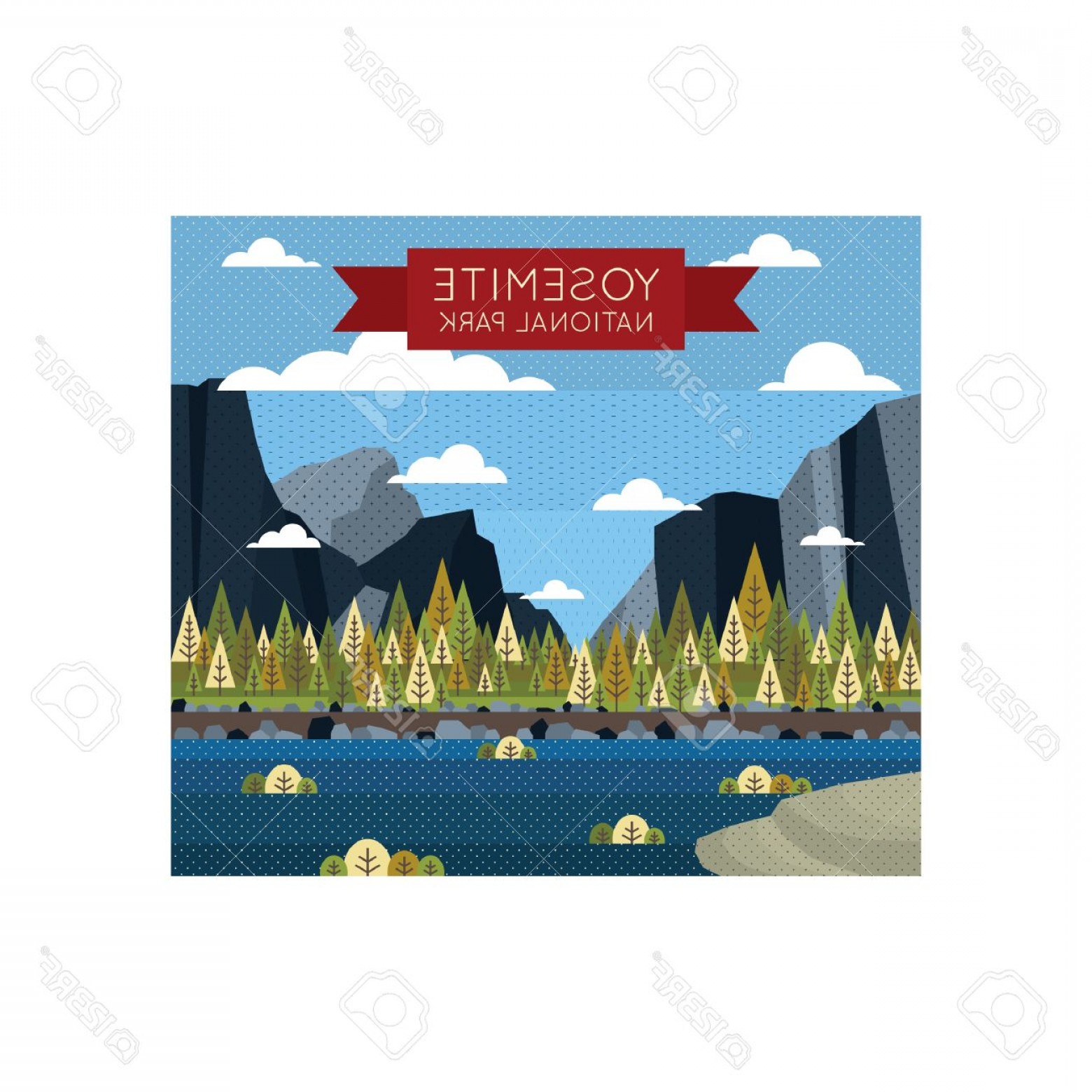 1560x1560 Photostock Vector Yosemite National Park Wallpaper Shopatcloth