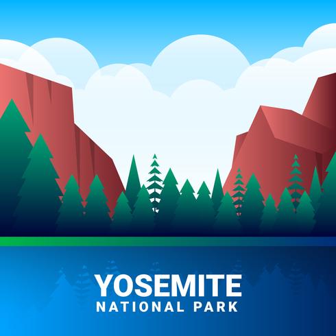 490x490 Yosemite National Park Vector Illustration