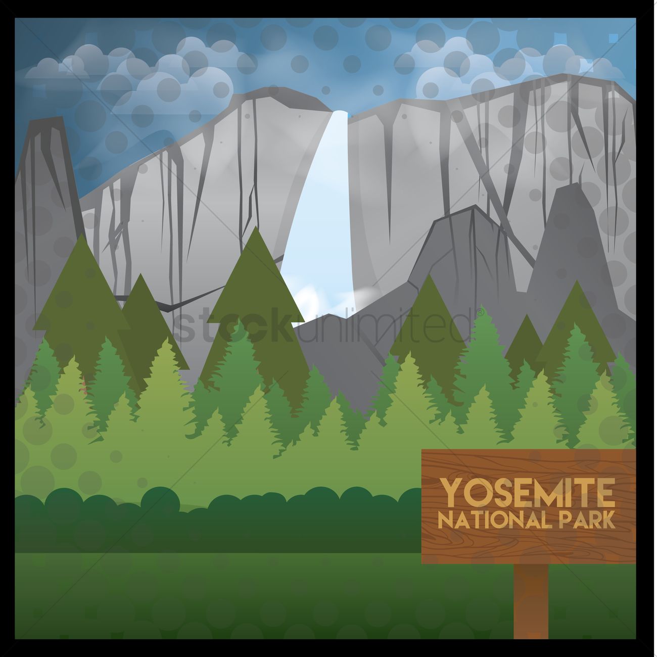 1300x1300 Yosemite National Park Wallpaper Vector Image